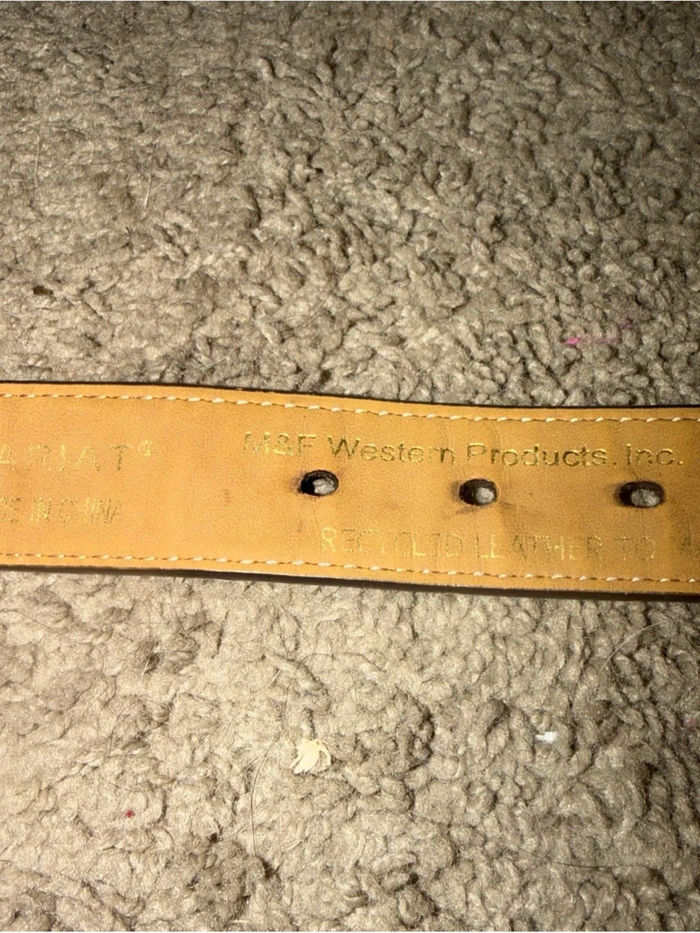 Ariat Brown Leather Kids Belt with Silver Floral Buckle and Turquoise Accent